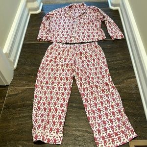 Roller Rabbit pink and cream pajamas